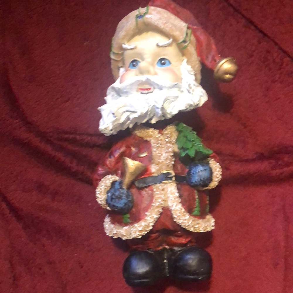 Bobble-head Santa figure April 8” tall